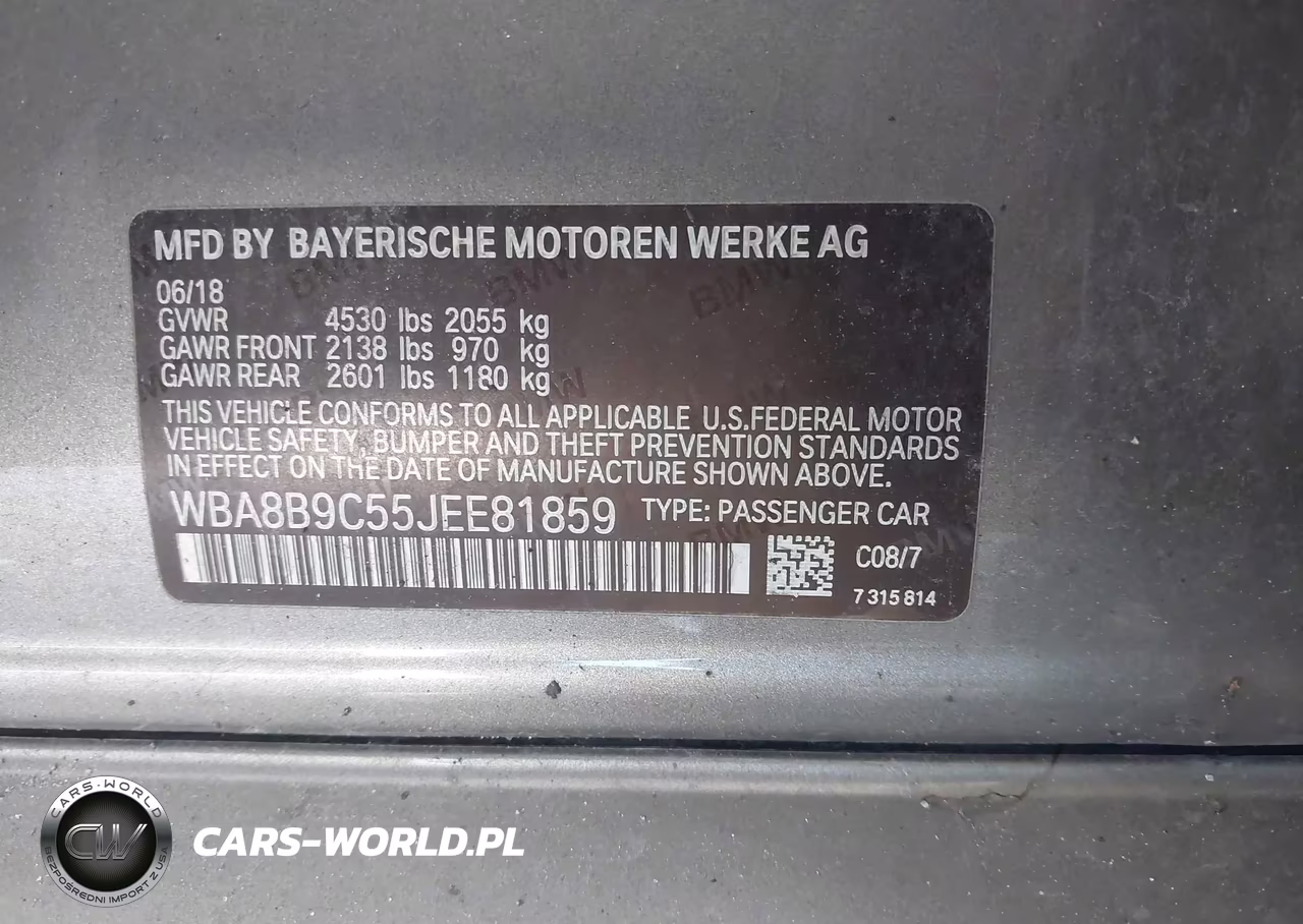 2018 BMW 330I VIN:WBA8B9C55JEE81859 - 9