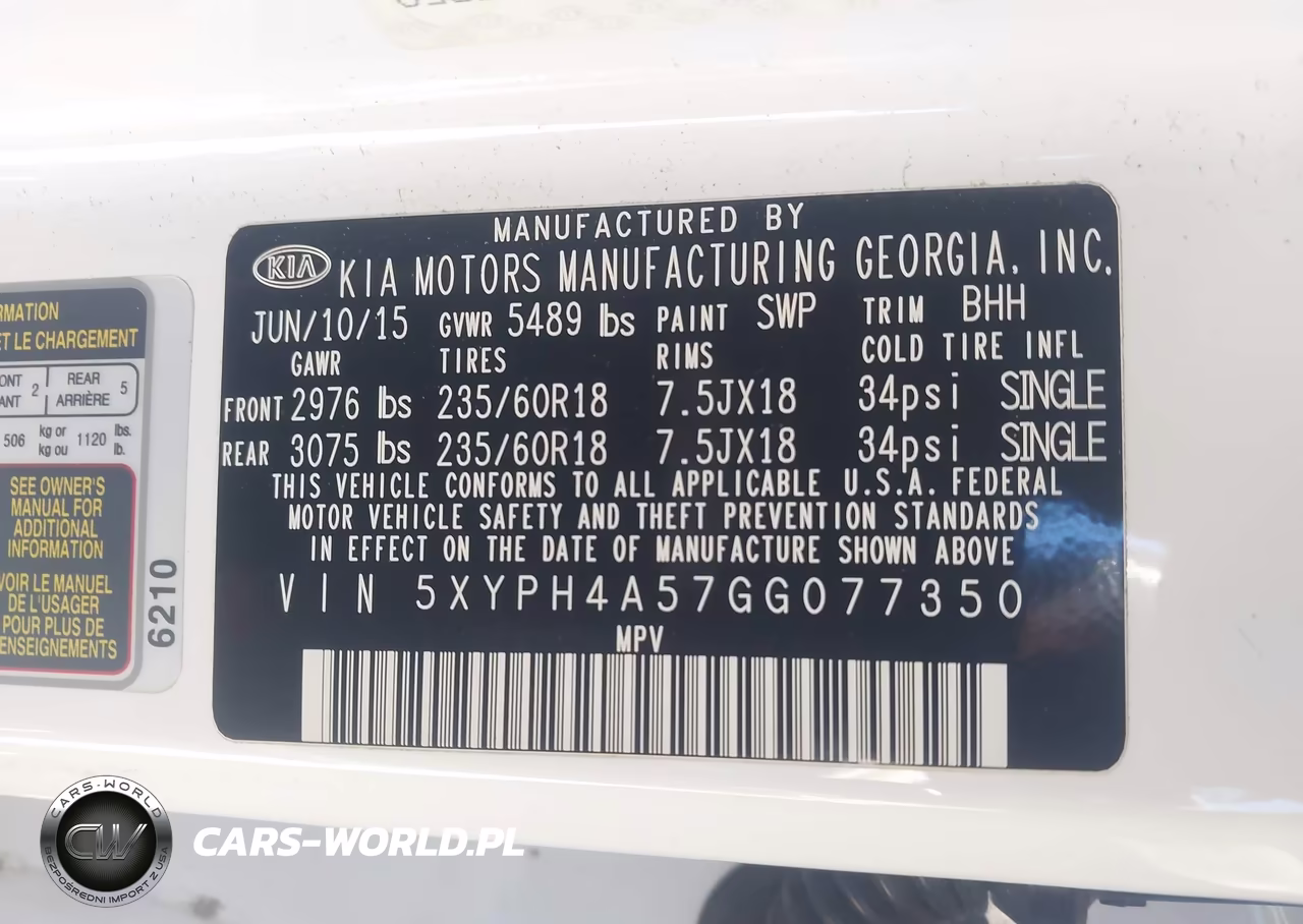 2016 Kia Sorento 3.3L Ex VIN:5XYPH4A57GG077350 - 9