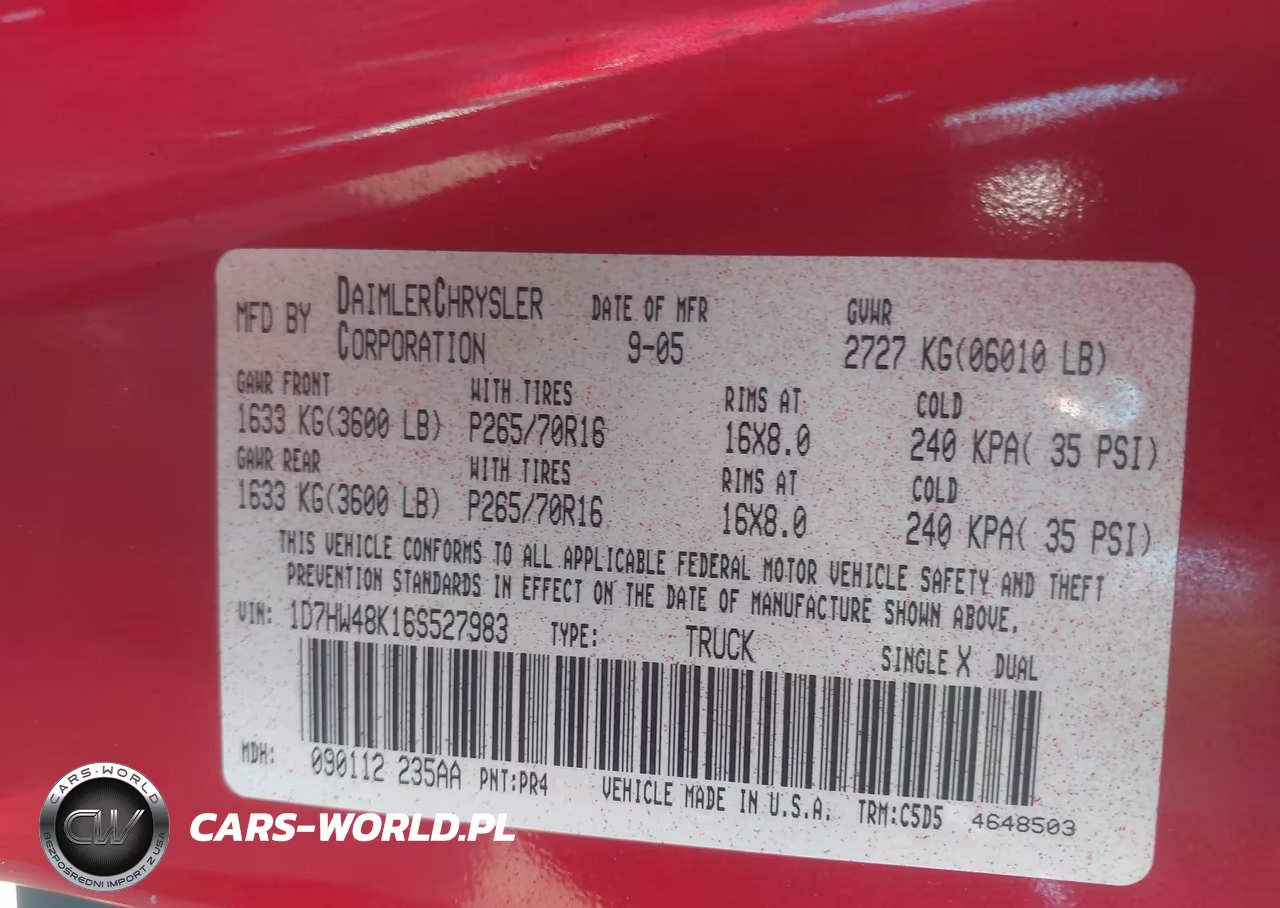 2006 Dodge Dakota Slt VIN:1D7HW48K16S527983 - 9
