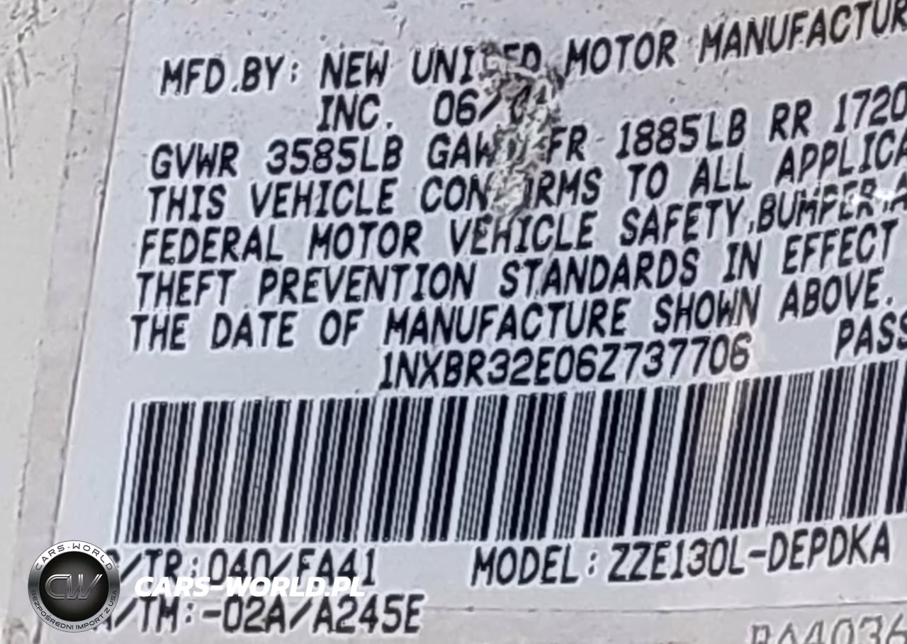 2006 Toyota Corolla Ce VIN:1NXBR32E06Z737706 - 9