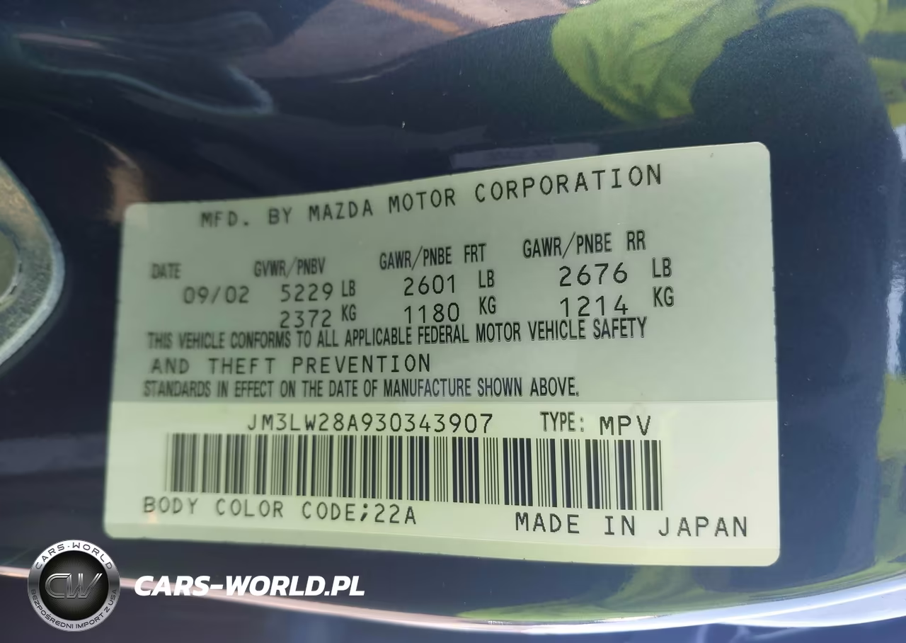 2003 Mazda Mpv Es-Lx-Lx-Sv VIN:JM3LW28A930343907 - 9