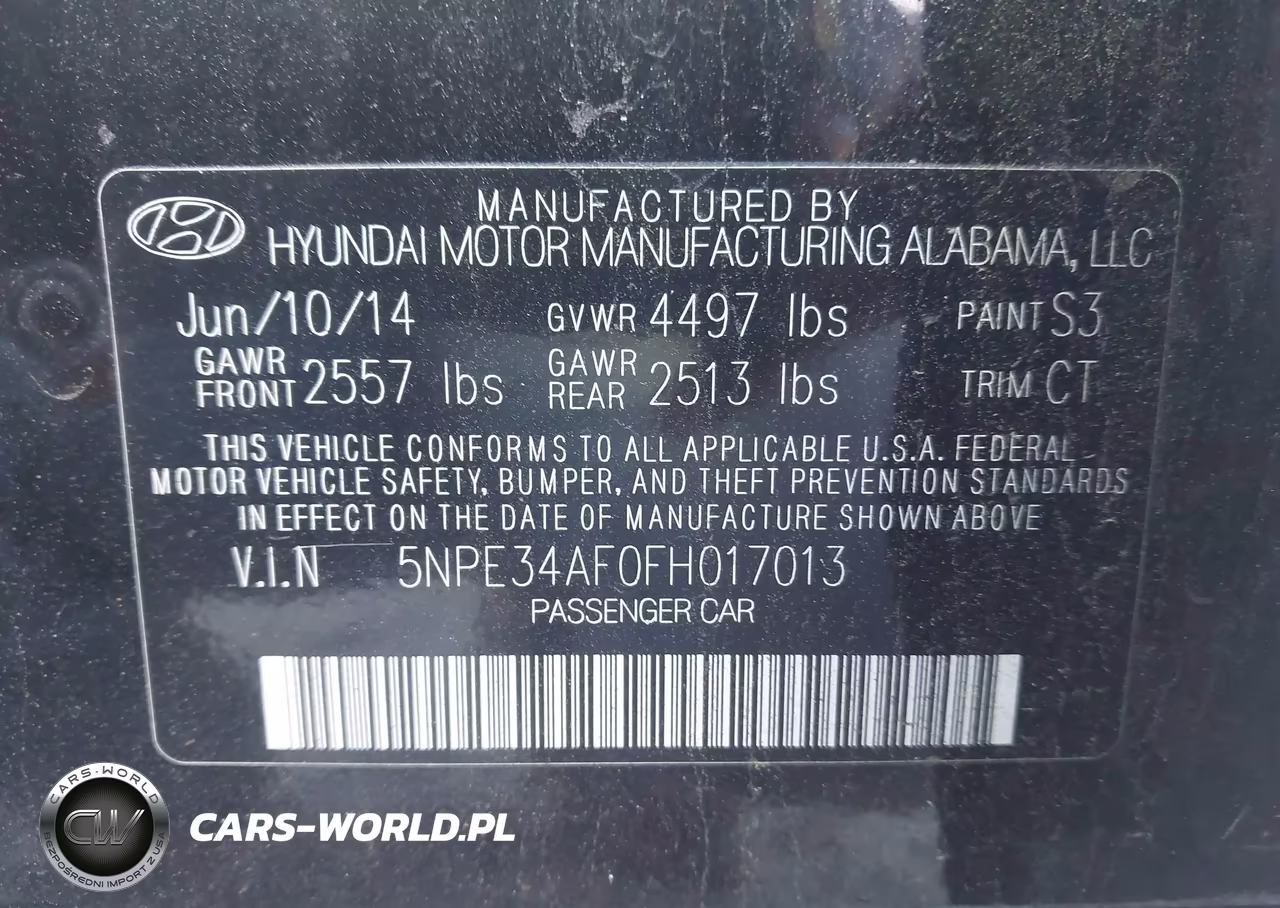2015 Hyundai Sonata Limited VIN:5NPE34AF0FH017013 - 9