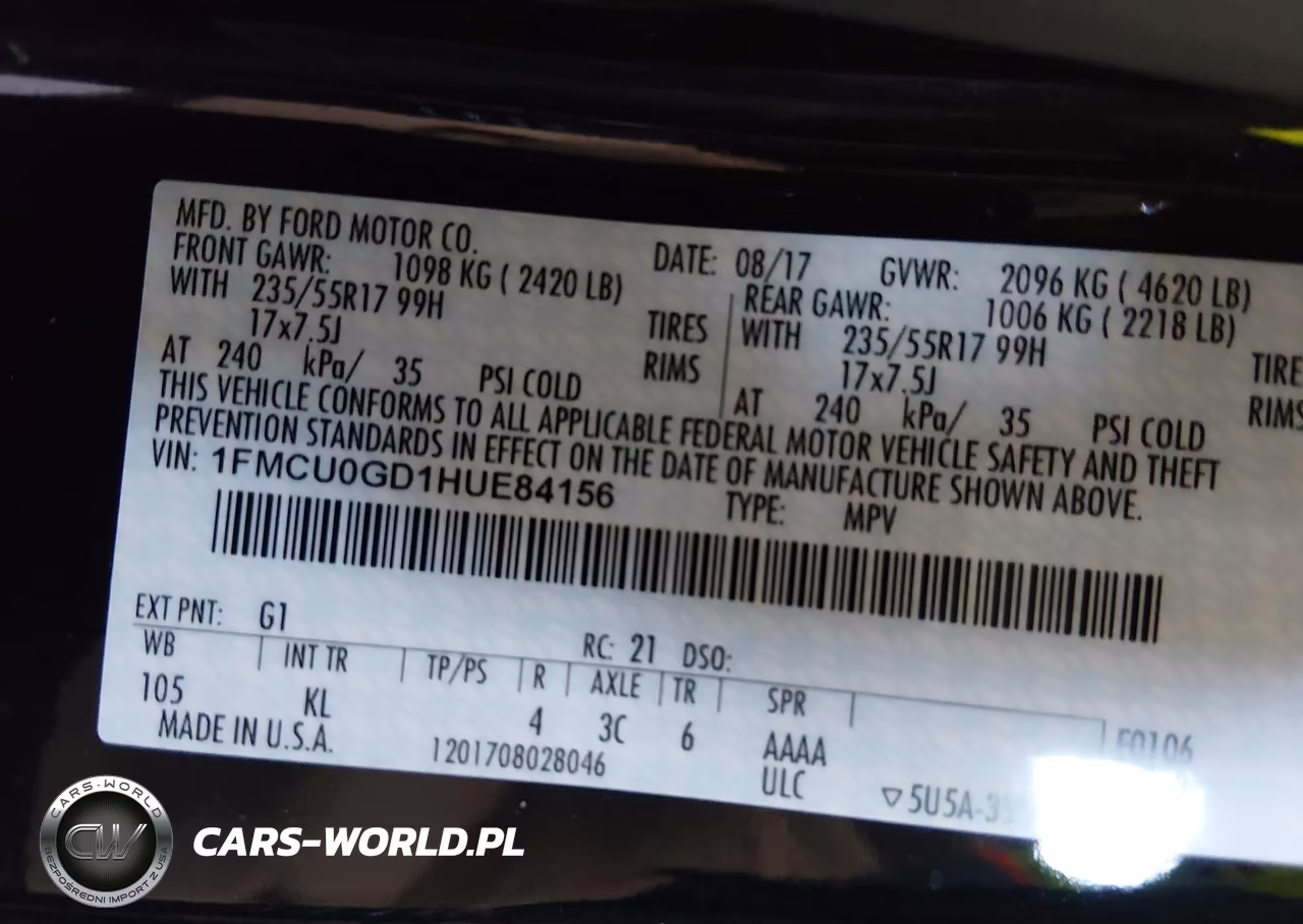2017 Ford Escape Se VIN:1FMCU0GD1HUE84156 - 9