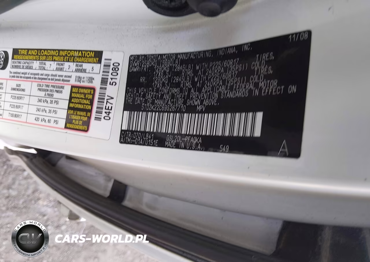 2009 Toyota Sienna Limited VIN:5TDZK22C69S267710 - 9