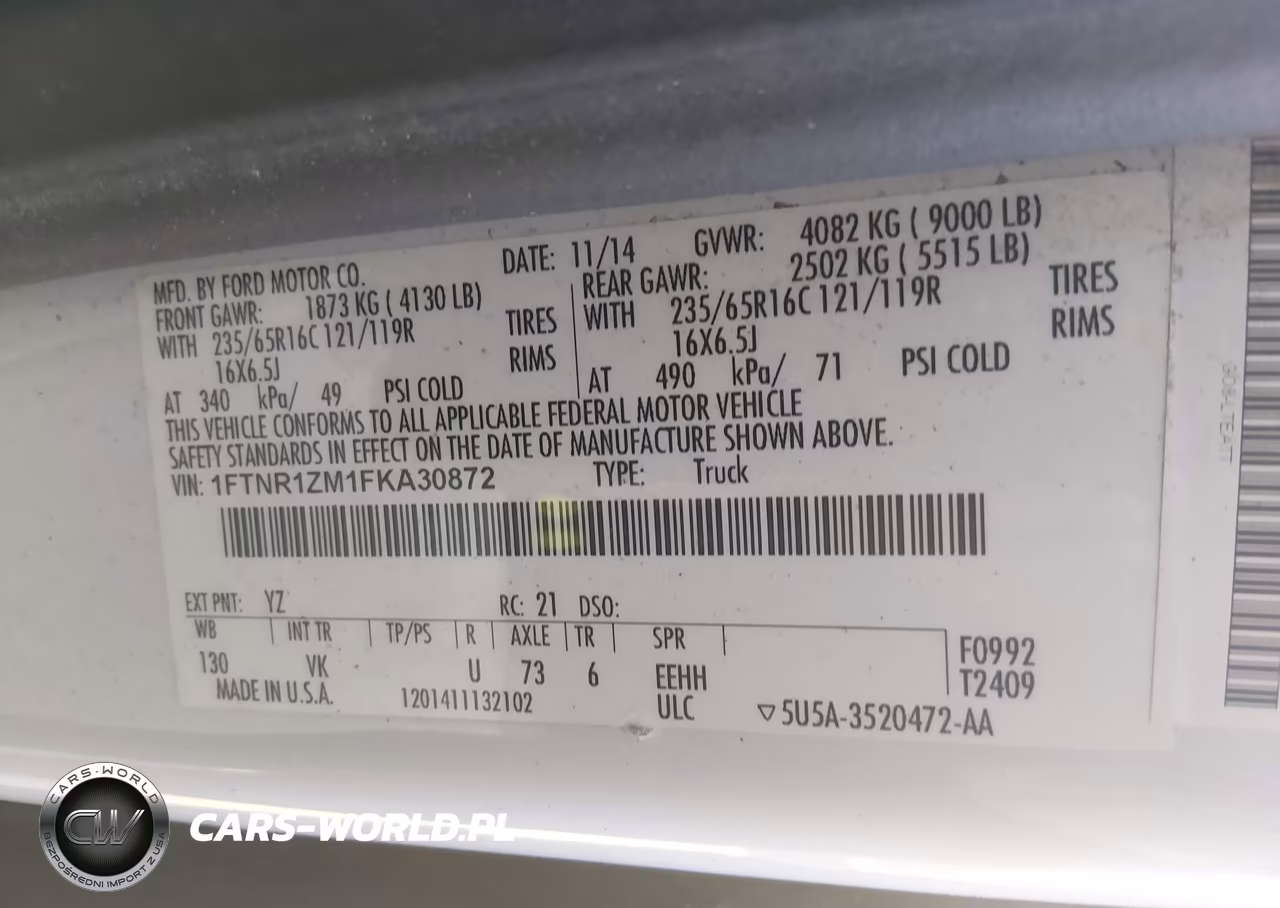 2015 Ford Transit-250 VIN:1FTNR1ZM1FKA30872 - 9