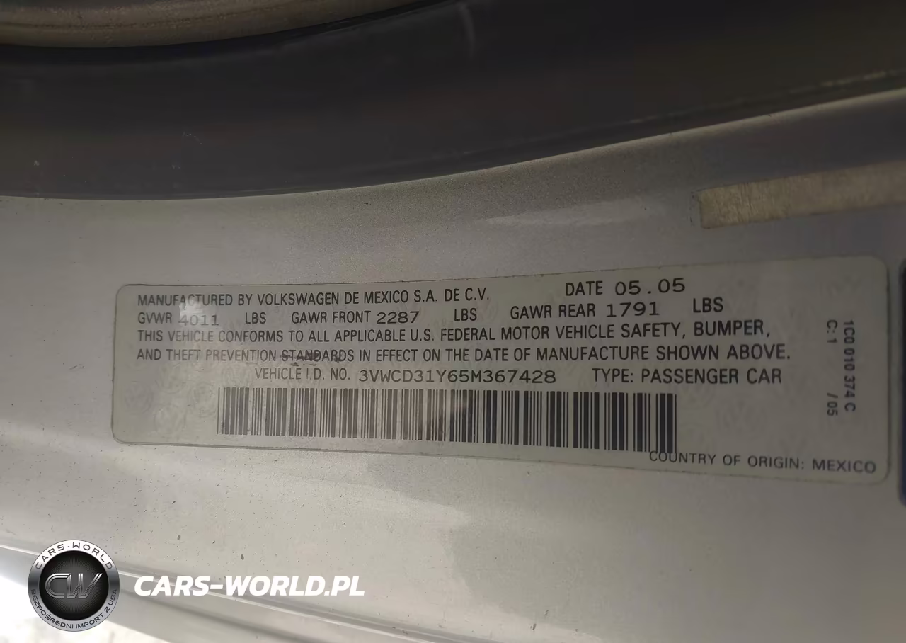 2005 Volkswagen New Beetle Gls 1.8T VIN:3VWCD31Y65M367428 - 9
