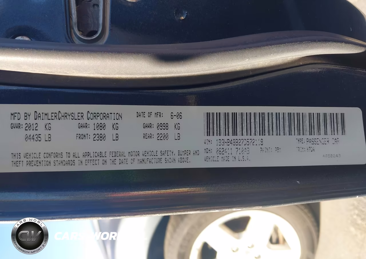 2007 Dodge Caliber Sxt VIN:1B3HB48B27D572119 - 9
