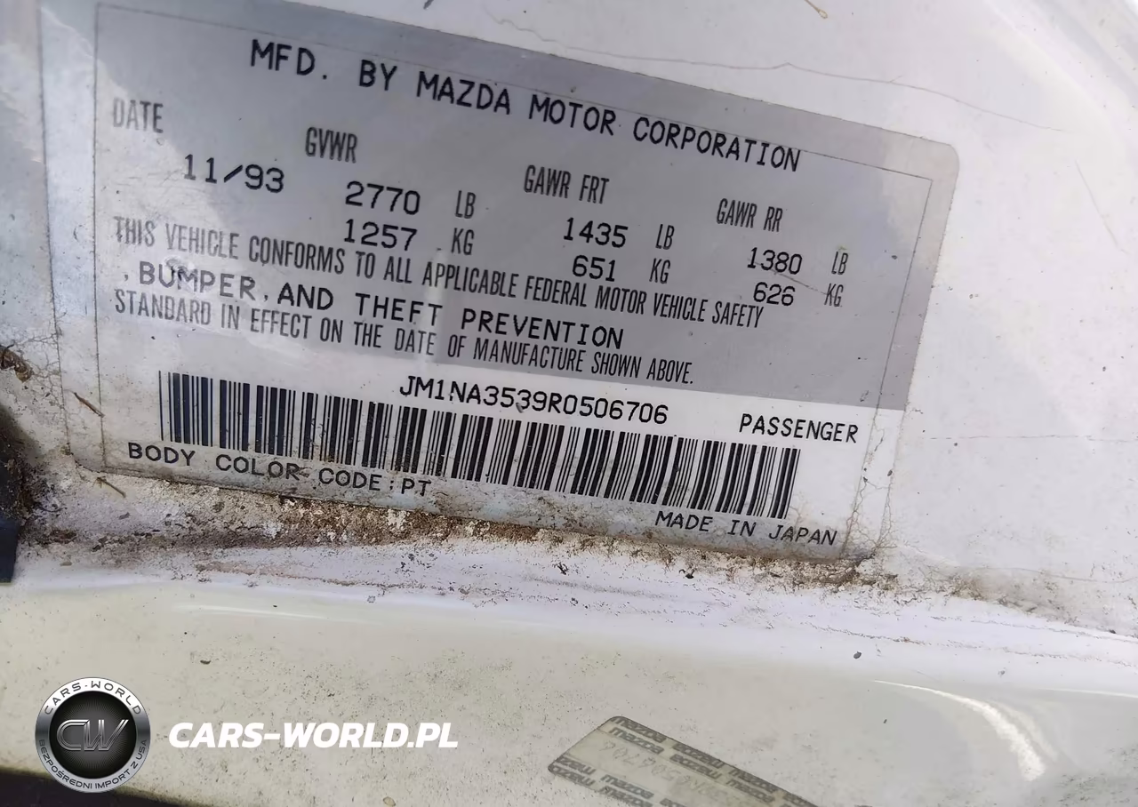 1994 Mazda Mx-5 Miata VIN:JM1NA3539R0506706 - 9