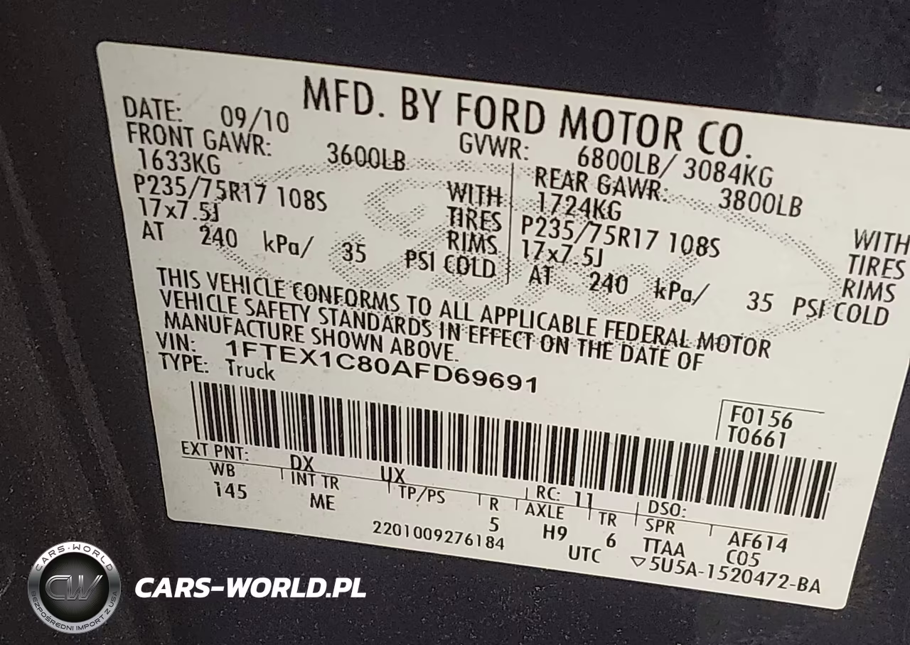 2010 Ford F-150 Xlt VIN:1FTEX1C80AFD69691 - 9