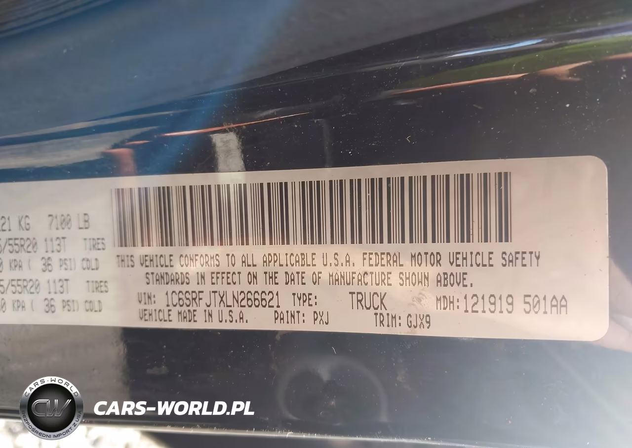 2020 Ram 1500 Laramie VIN:1C6SRFJTXLN266621 - 9