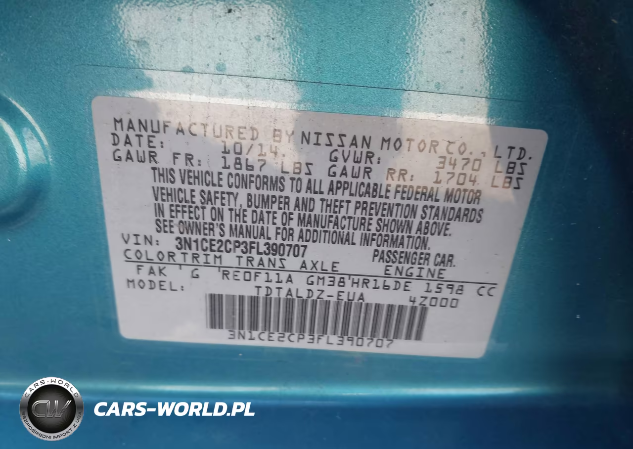 2015 Nissan Versa Note Sv VIN:3N1CE2CP3FL390707 - 9
