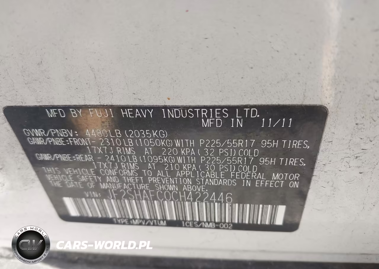 2012 Subaru Forester 2.5X Limited VIN:JF2SHAFC0CH422446 - 9