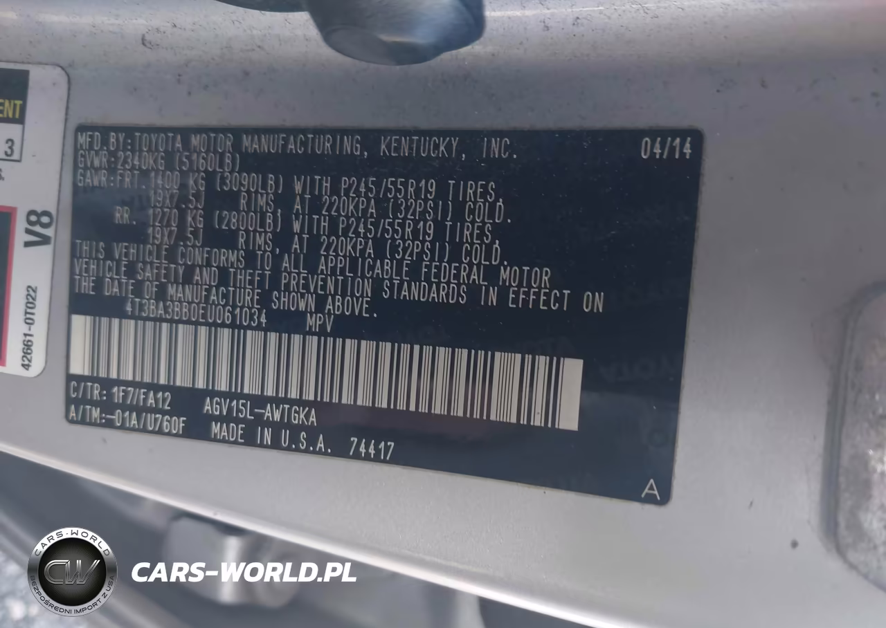 2014 Toyota Venza Le VIN:4T3BA3BB0EU061034 - 9