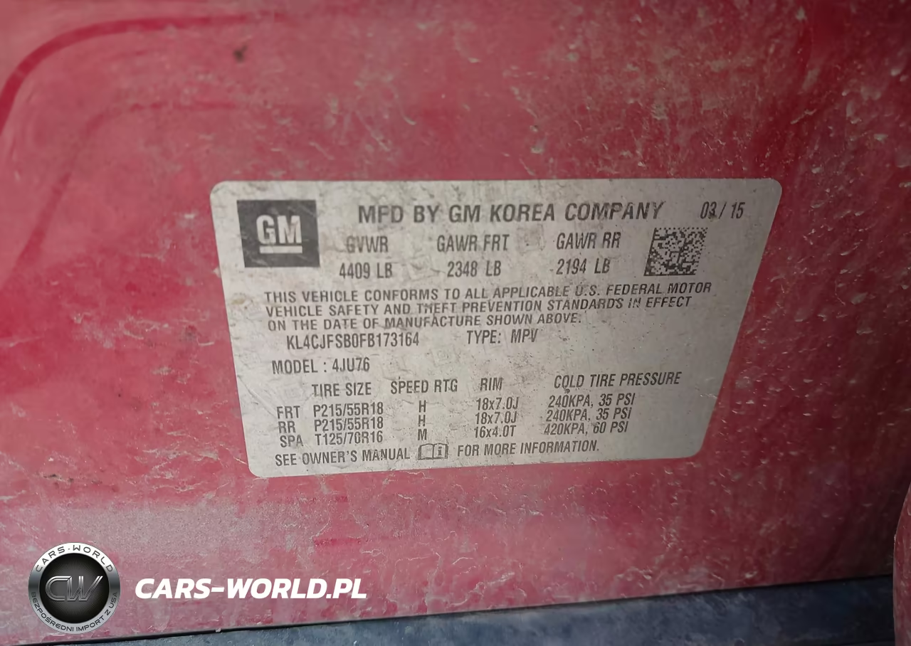 2015 Buick Encore Convenience VIN:KL4CJFSB0FB173164 - 9