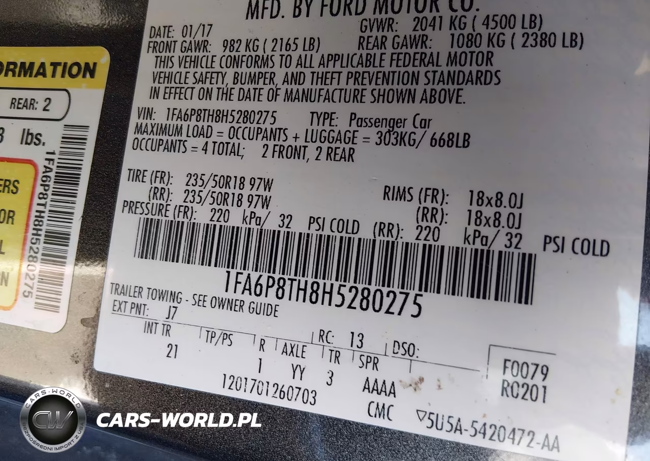 2017 Ford Mustang Ecoboost VIN:1FA6P8TH8H5280275 - 9