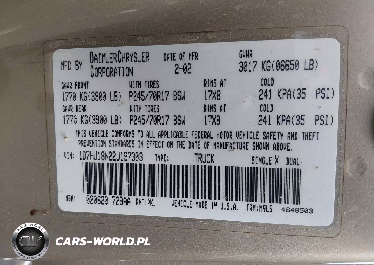 2002 Dodge Ram 1500 St VIN:1D7HU18N22J197303 - 9