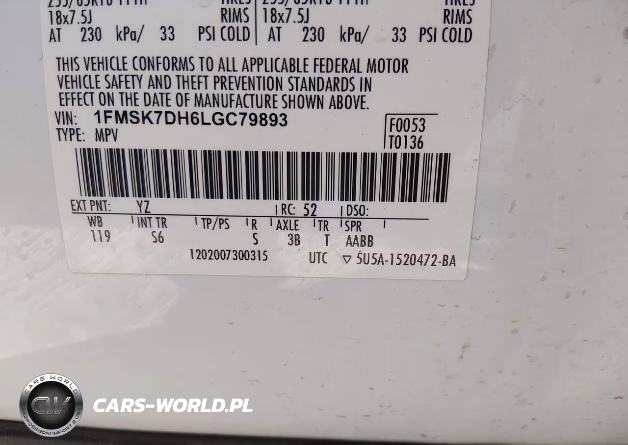 2020 Ford Explorer Xlt VIN:1FMSK7DH6LGC79893 - 9