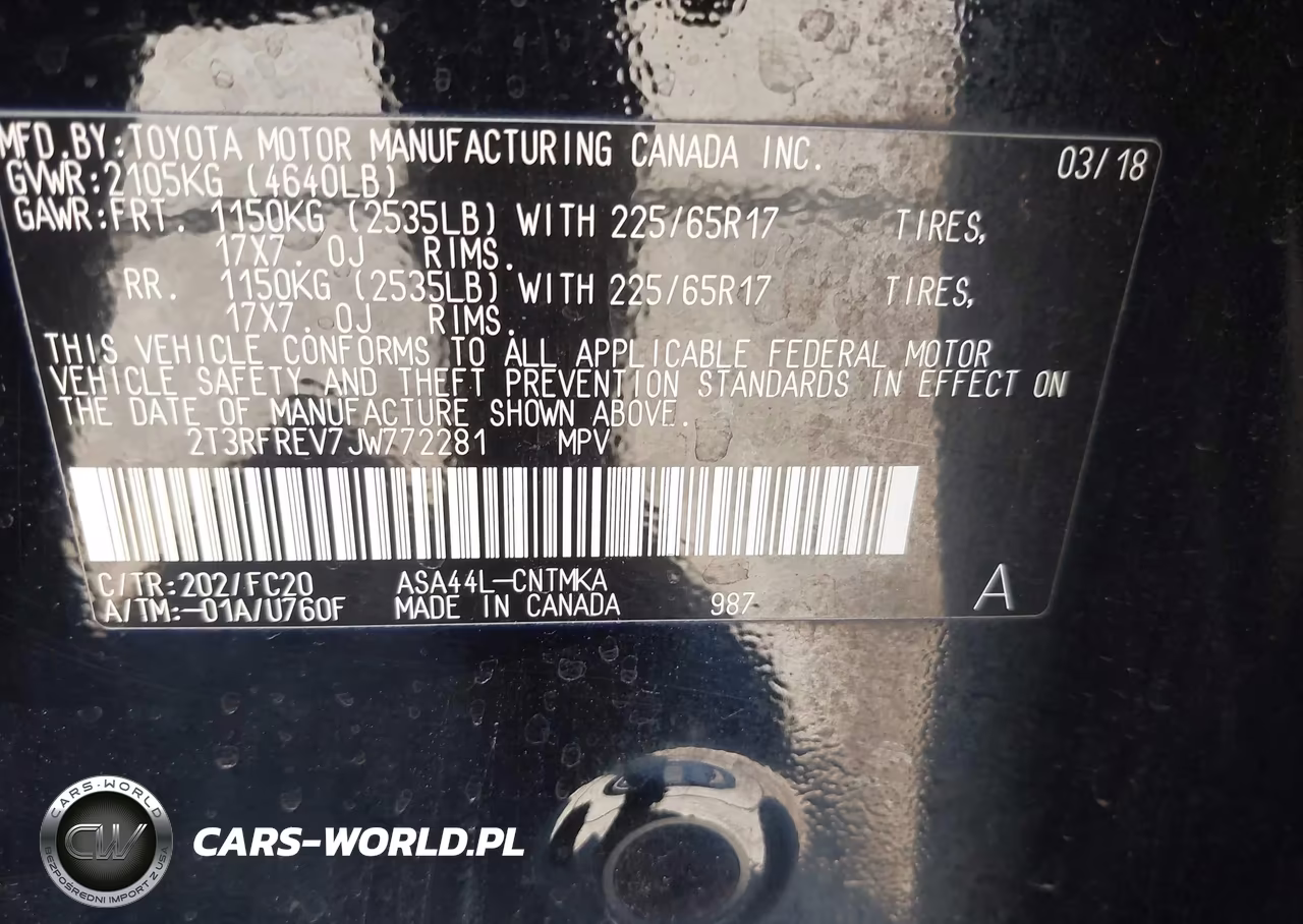 2018 Toyota Rav4 Xle VIN:2T3RFREV7JW772281 - 9