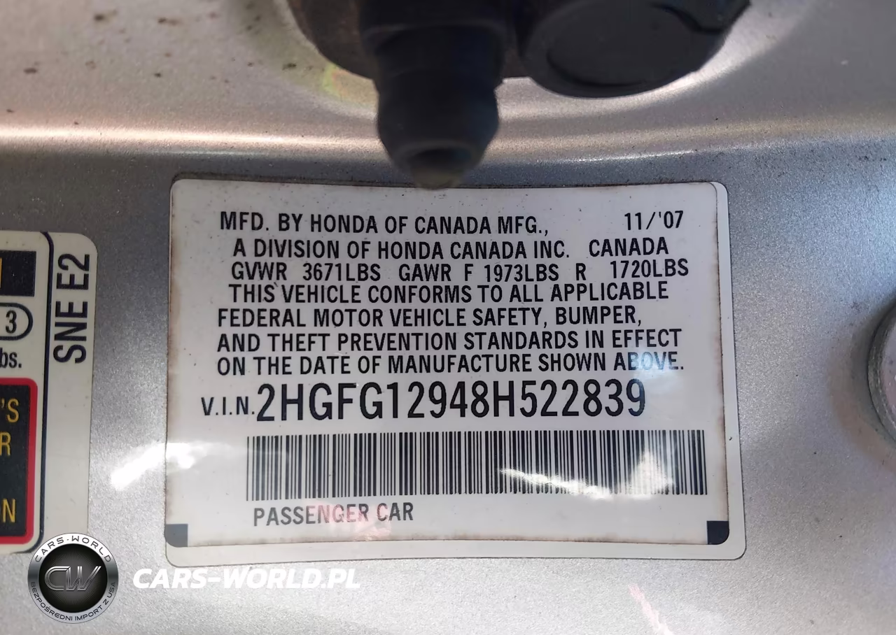 2008 Honda Civic Ex-L VIN:2HGFG12948H522839 - 9