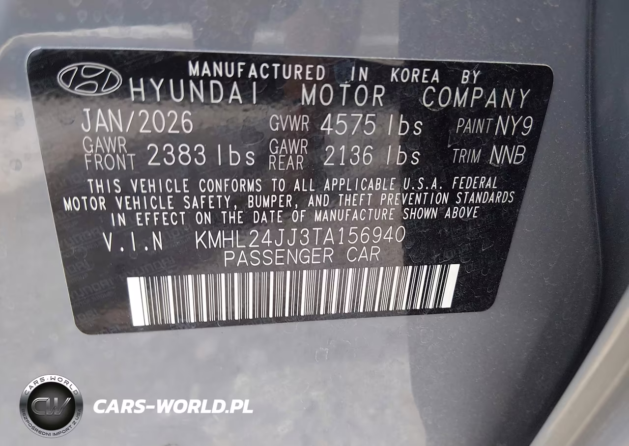 2026 Hyundai Sonata Hybrid Blue VIN:KMHL24JJ3TA156940 - 9