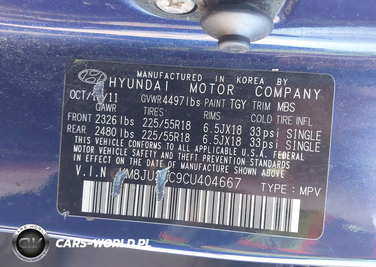 2012 Hyundai Tucson Limited VIN:KM8JU3AC9CU404667 - 9