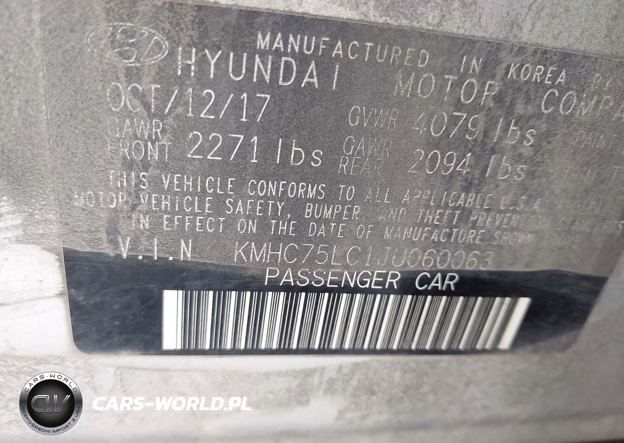 2018 HYUNDAI IONIQ SEL VIN:KMHC75LC1JU060063 - 9