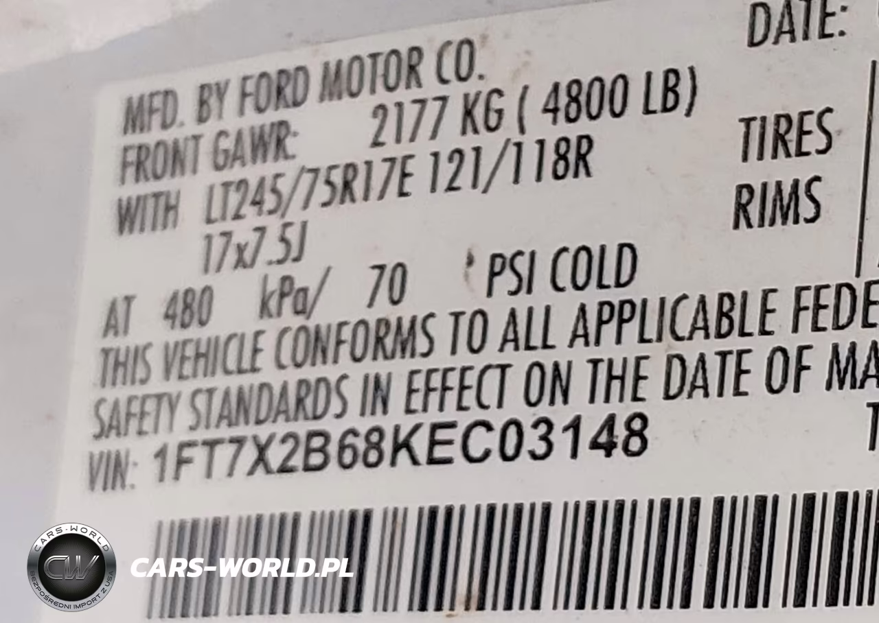 2019 Ford F-250 Xl VIN:1FT7X2B68KEC03148 - 9