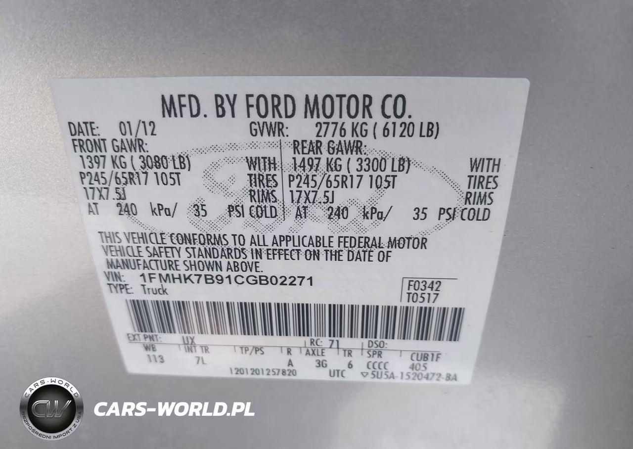 2012 Ford Explorer VIN:1FMHK7B91CGB02271 - 9