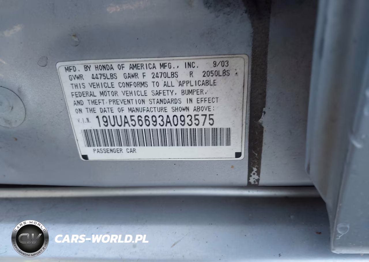 2003 Acura Tl 3.2 VIN:19UUA56693A093575 - 9
