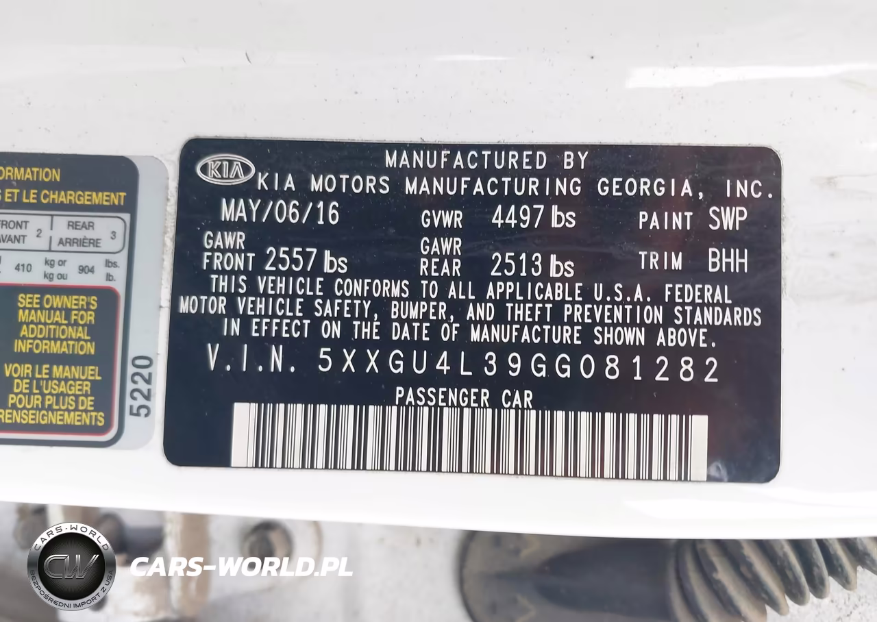 2016 Kia Optima Ex VIN:5XXGU4L39GG081282 - 9