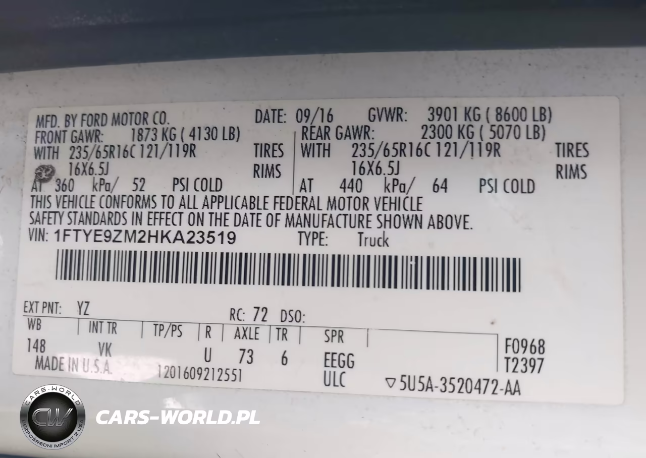 2017 Ford Transit-150 VIN:1FTYE9ZM2HKA23519 - 9