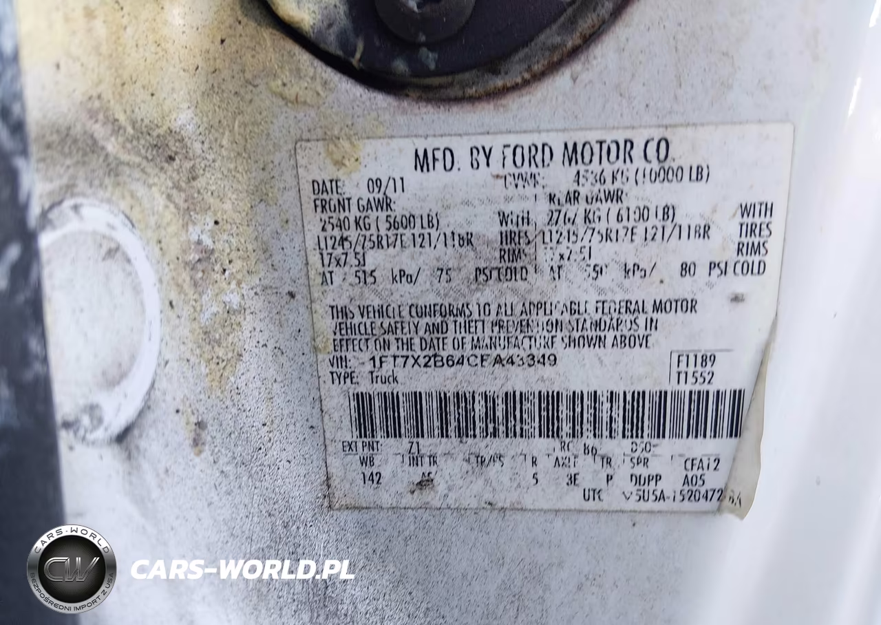 2012 Ford F-250 Xl VIN:1FT7X2B64CEA43349 - 9