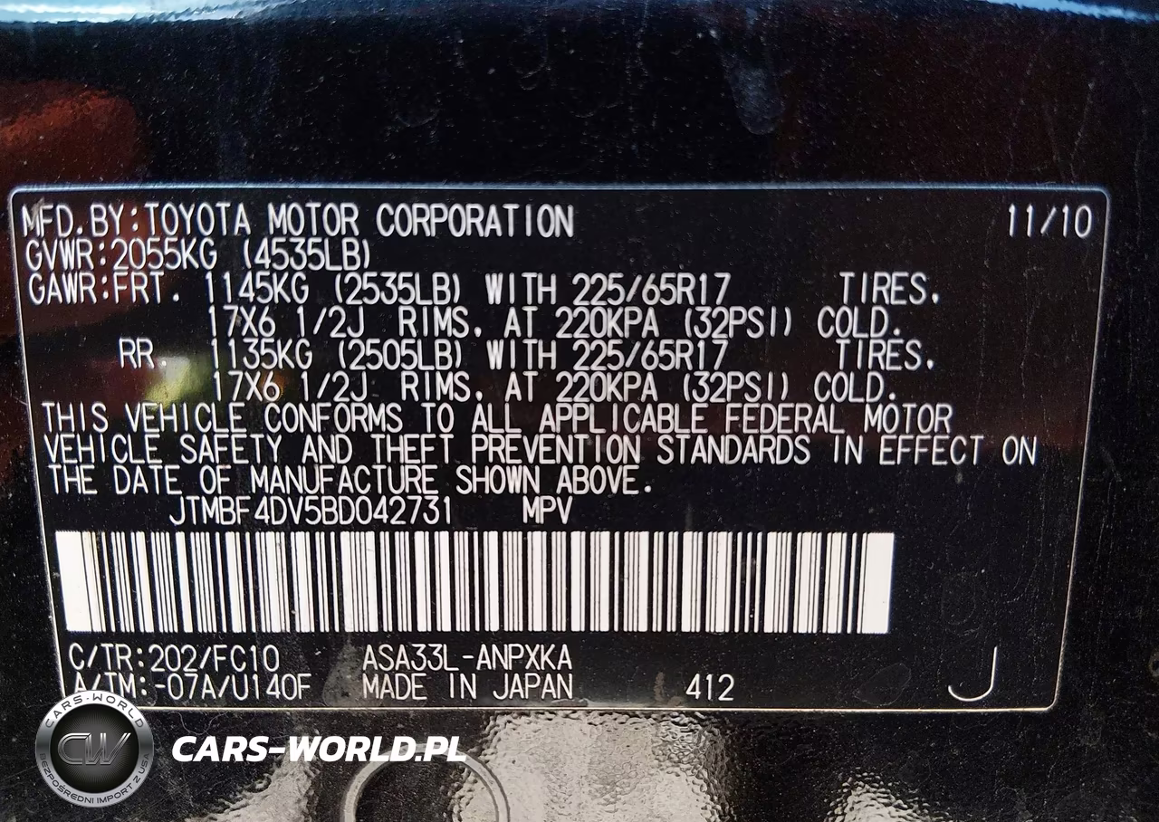 2011 Toyota Rav4 VIN:JTMBF4DV5BD042731 - 9