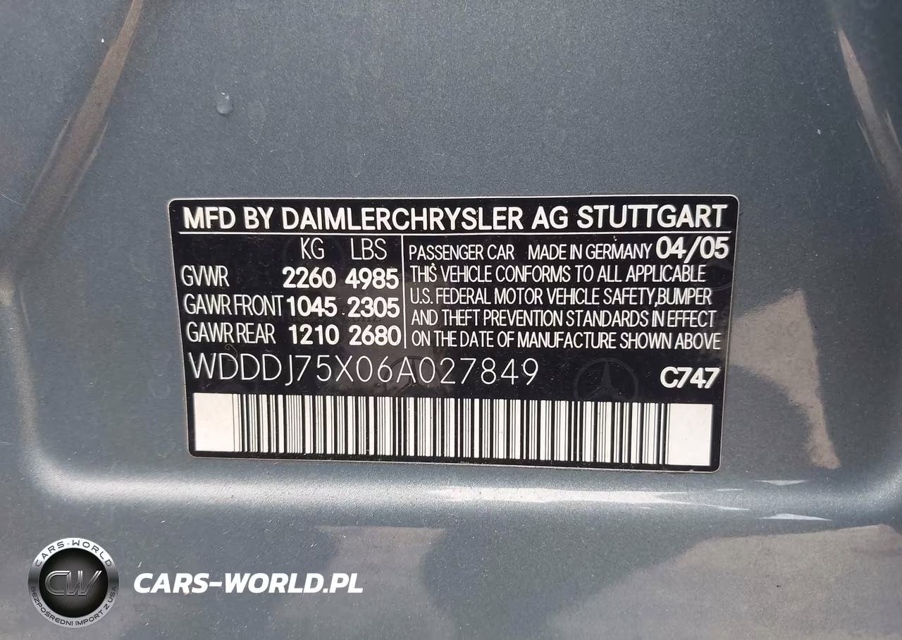 2006 Mercedes-Benz Cls 500 VIN:WDDDJ75X06A027849 - 9