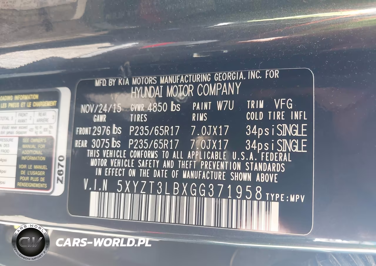 2016 Hyundai Santa Fe Sport 2.4L VIN:5XYZT3LBXGG371958 - 9