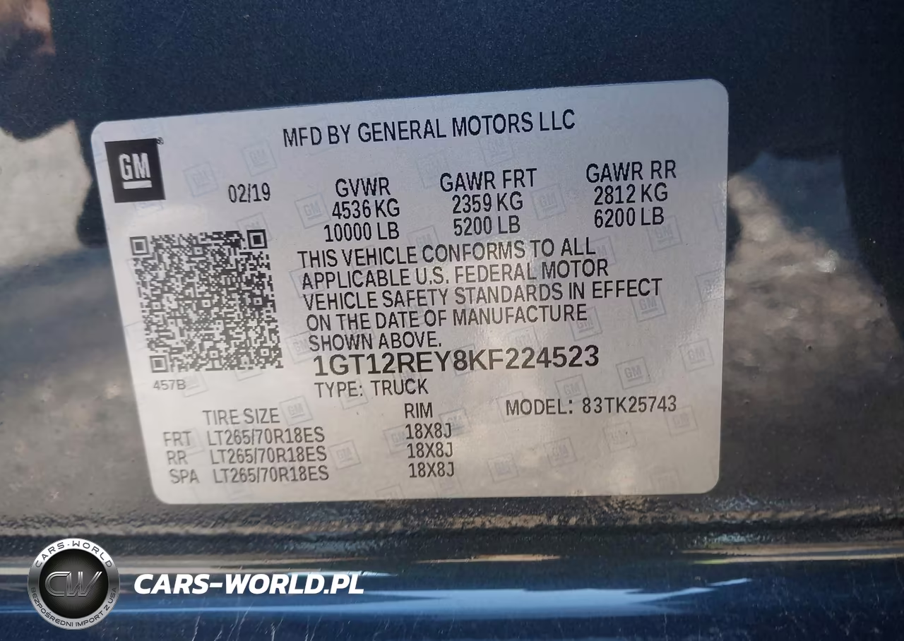 2019 GMC Sierra 2500Hd Slt VIN:1GT12REY8KF224523 - 9