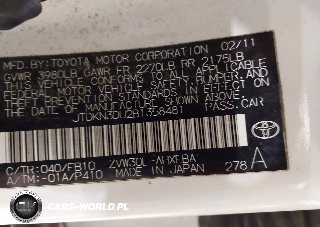 2011 Toyota Prius Two VIN:JTDKN3DU2B1358481 - 9