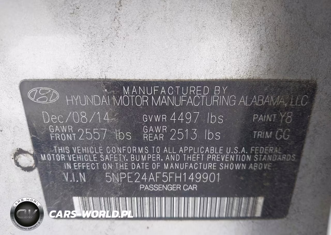 2015 Hyundai Sonata Se VIN:5NPE24AF5FH149901 - 9