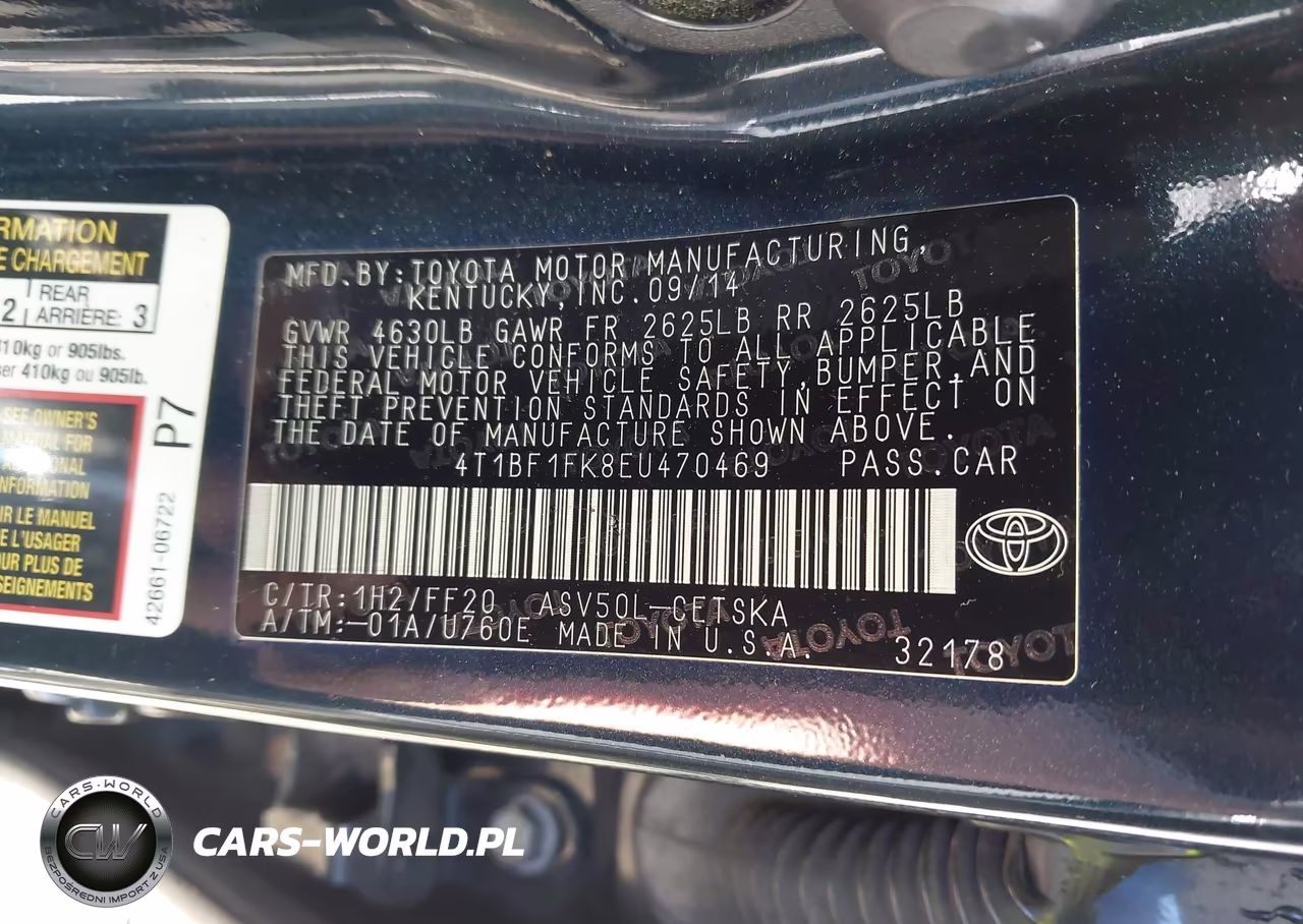 2014 Toyota Camry Se VIN:4T1BF1FK8EU470469 - 9
