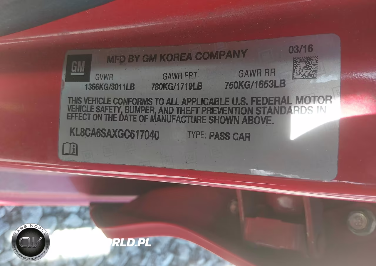 2016 Chevrolet Spark Ls Manual VIN:KL8CA6SAXGC617040 - 9