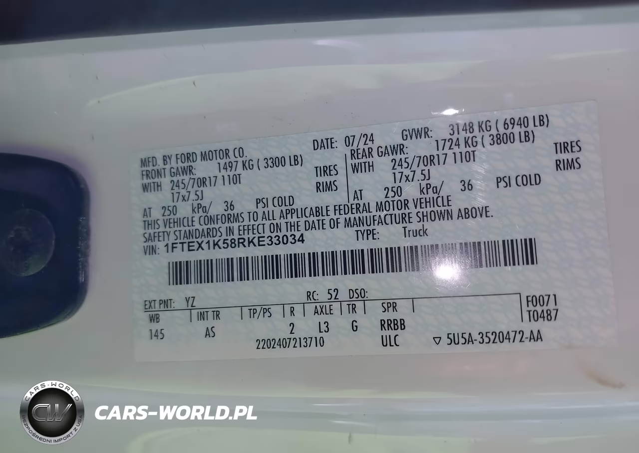 2024 Ford F-150 Xl VIN:1FTEX1K58RKE33034 - 9