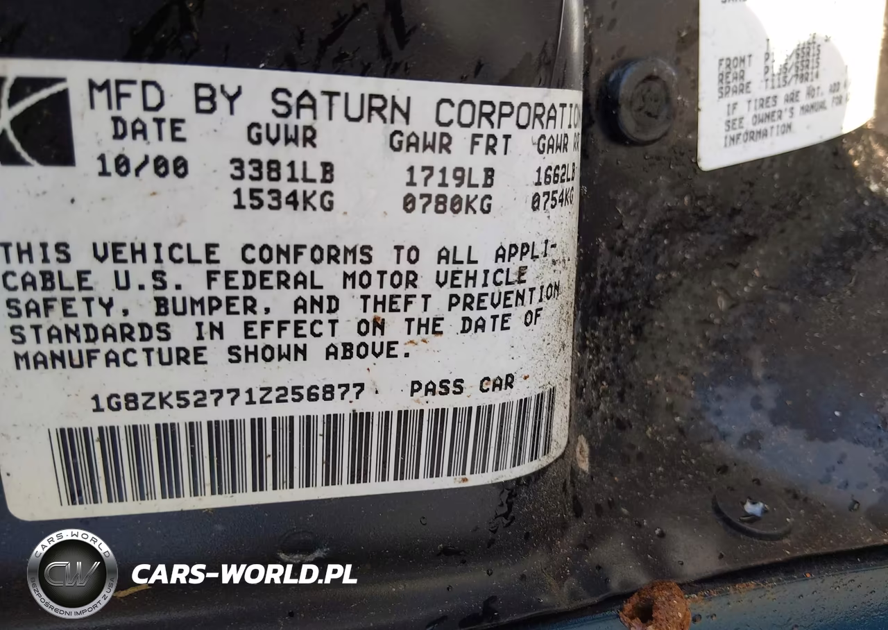 2001 Saturn Sl2 VIN:1G8ZK52771Z256877 - 9