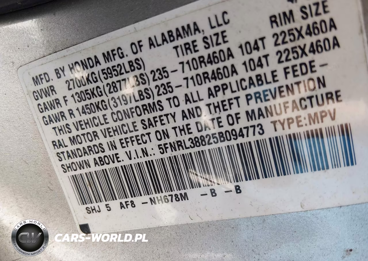 2005 Honda Odyssey Touring VIN:5FNRL38825B094773 - 9