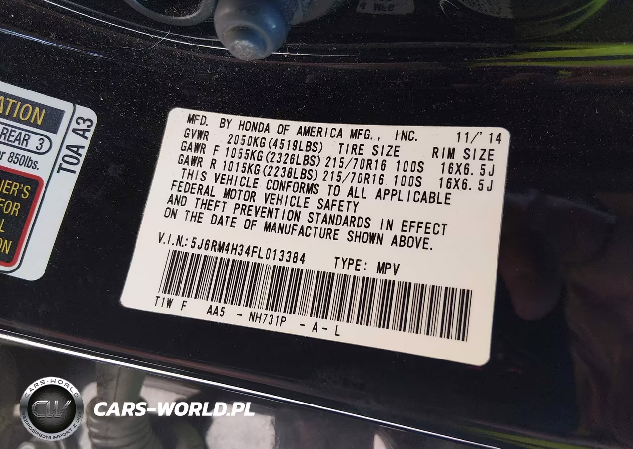 2015 Honda Cr-V Lx VIN:5J6RM4H34FL013384 - 9