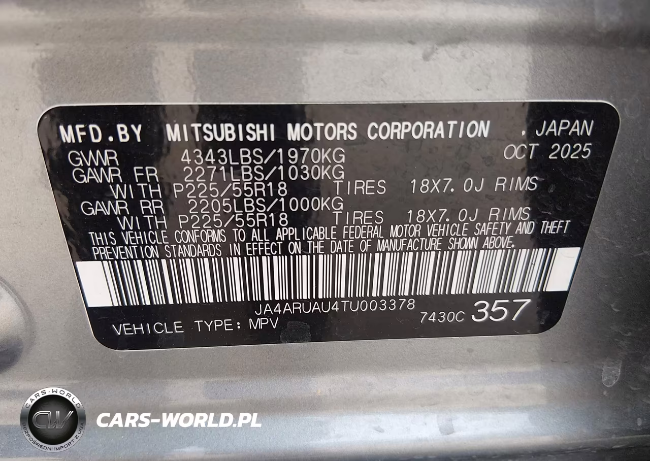 2026 Mitsubishi Outlander Sport 2.0 Es-2.0 Le-2.0 Ralliart-2.0 S-2.0 Se-2.0 Trail Edition VIN:JA4ARUAU4TU003378 - 9