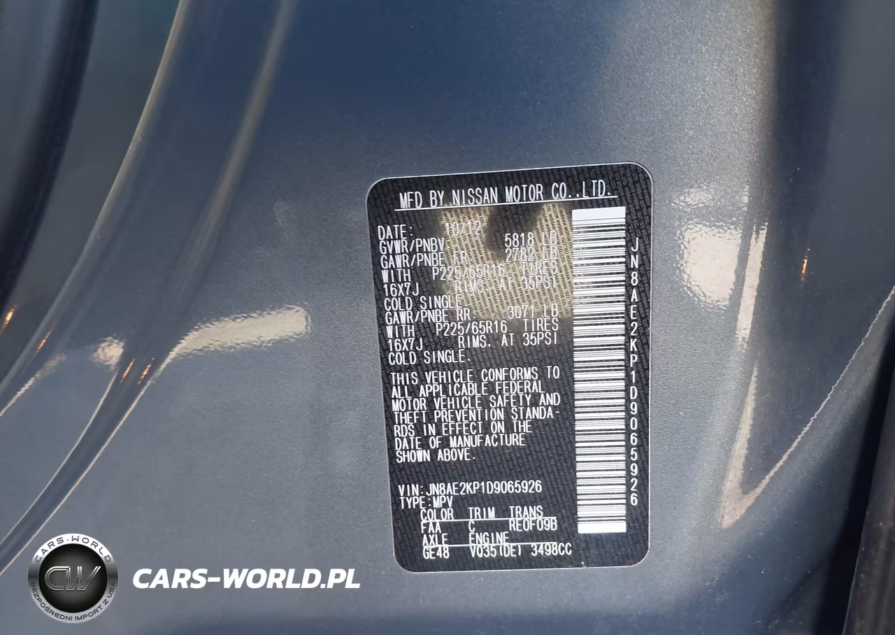 2013 Nissan Quest Sv VIN:JN8AE2KP1D9065926 - 9