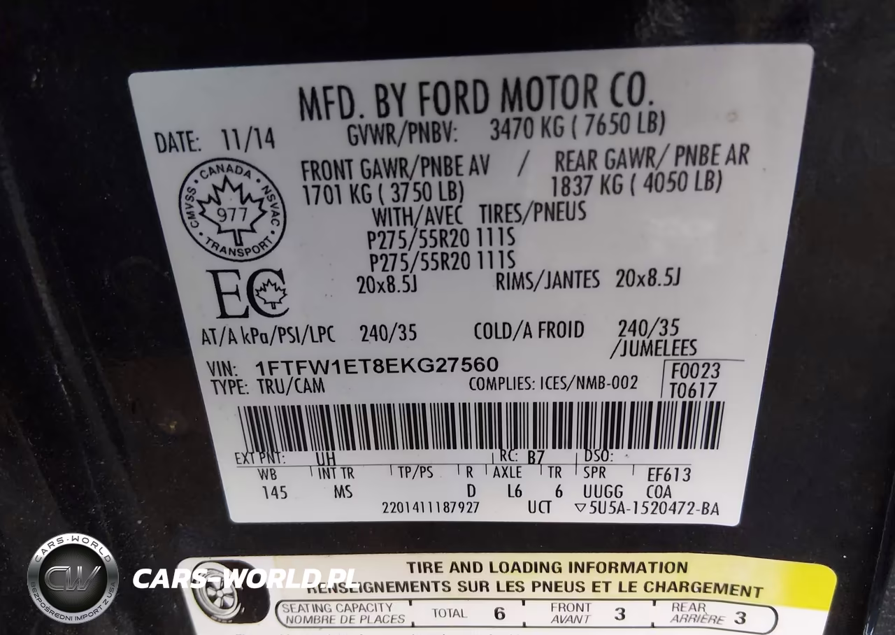 2014 Ford F-150 Xlt VIN:1FTFW1ET8EKG27560 - 9