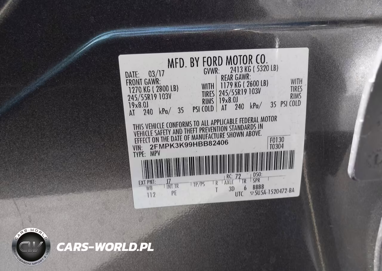 2017 Ford Edge Titanium VIN:2FMPK3K99HBB82406 - 9