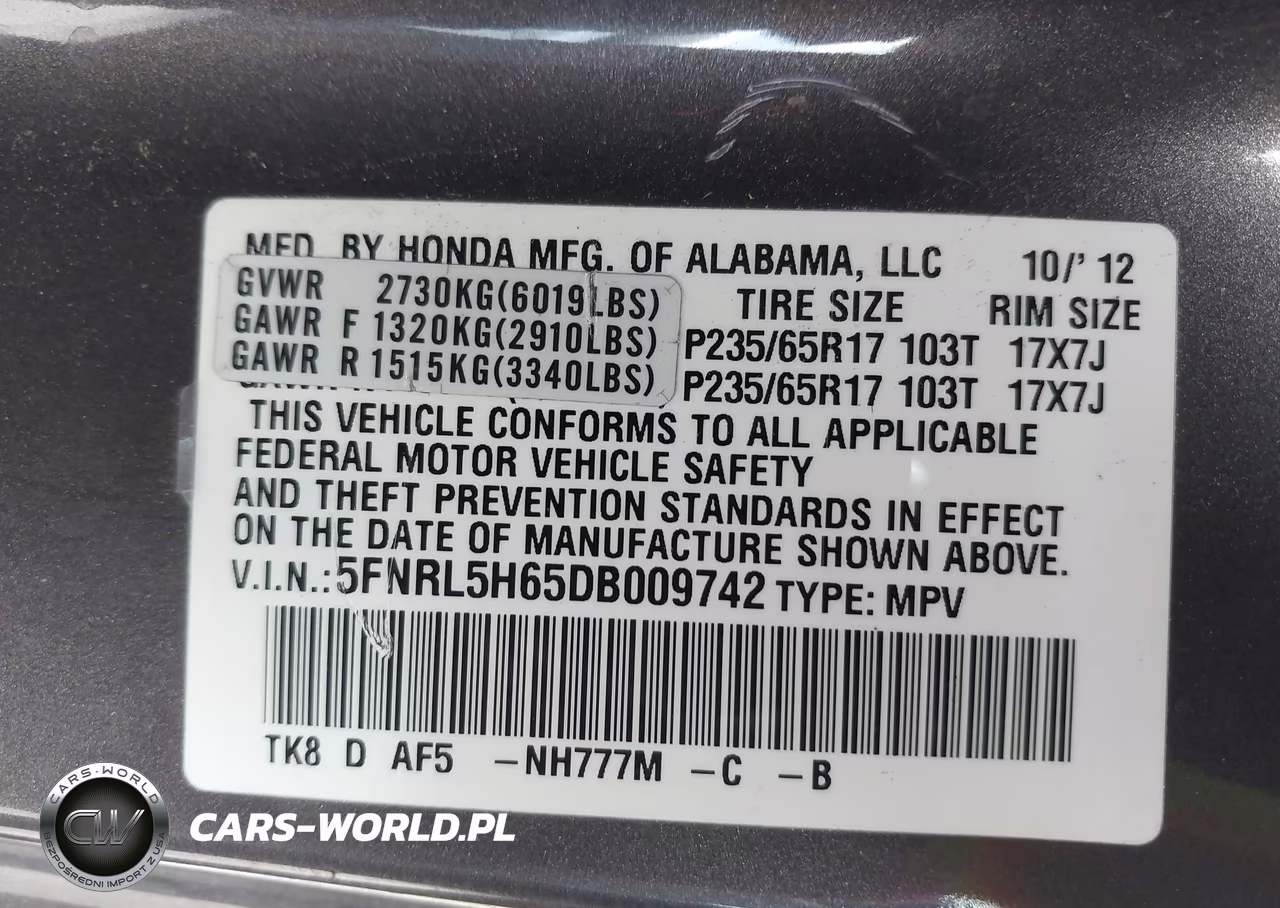 2013 Honda Odyssey Ex-L VIN:5FNRL5H65DB009742 - 9