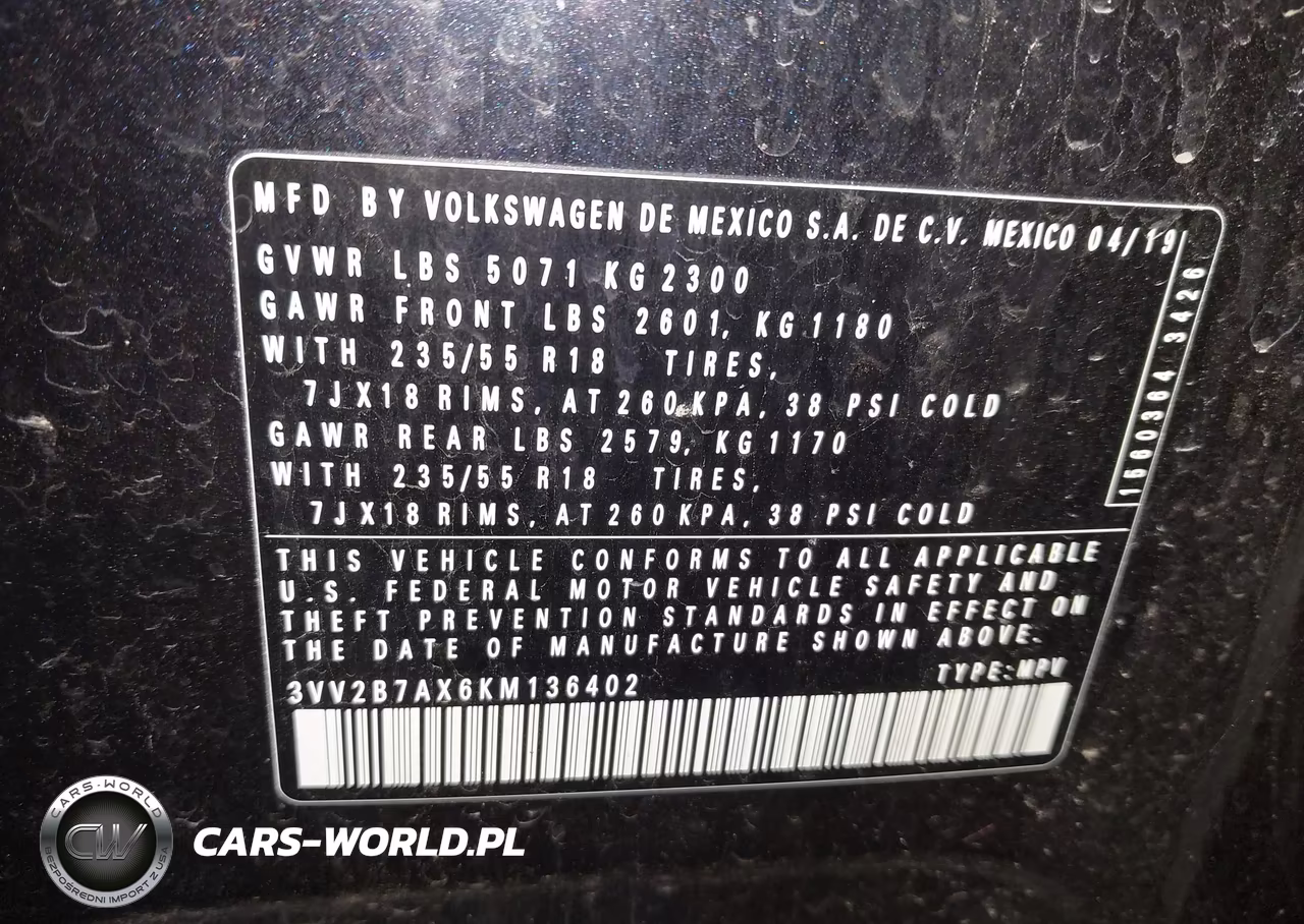 2019 Volkswagen Tiguan 2.0T Se-2.0T Sel-2.0T Sel R-Line-2.0T Sel R-Line Black VIN:3VV2B7AX6KM136402 - 9